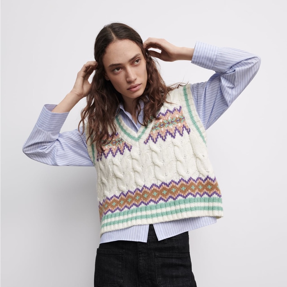 Zara Cable Knit Vest